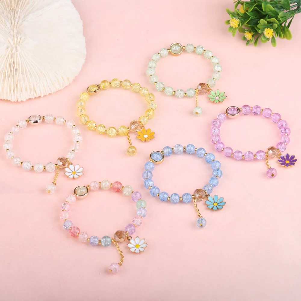 Lucky Popcorn Crystal Bracelet New Korean Daisy Flower Multicolor Glass Beads Bracelets For Women Girl Jewelry Lovely GiftT251110