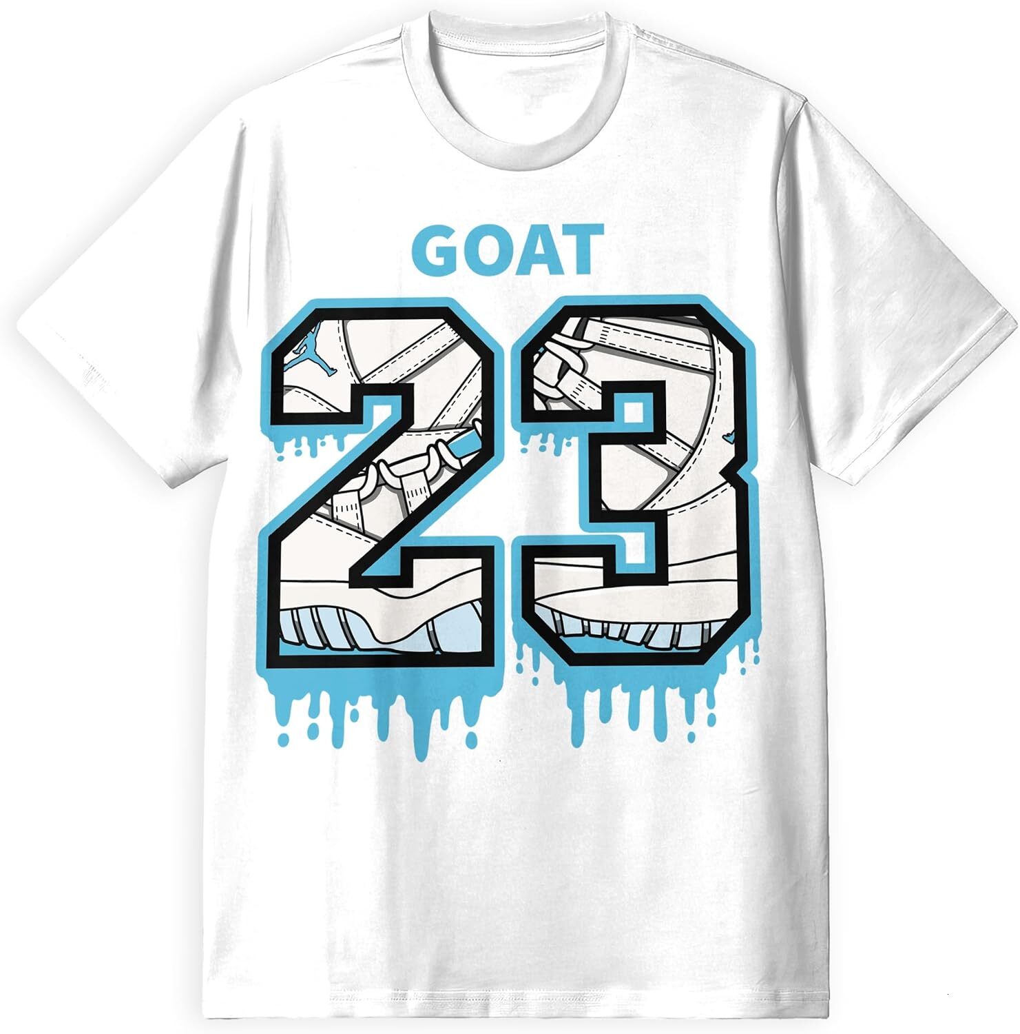 T shirt for Mens AJ 11 Legend Blue 11s Retro Shirt, Number 23 Goat, Shirts Match Sneakers.png 2D Sneaker Graphic Tee Casual Tops Clothes Short sleeve