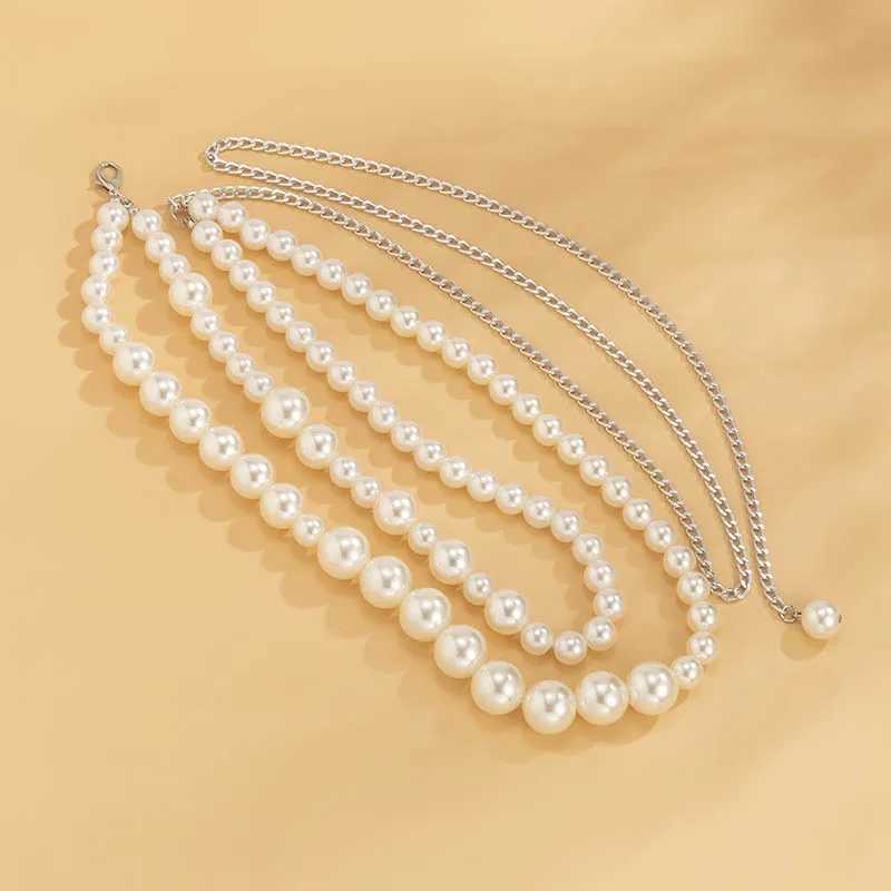 Sexy Geely pearl waist chain suitable for warm double-layer pearl chains streetwear summer fashion body jewelry X250410