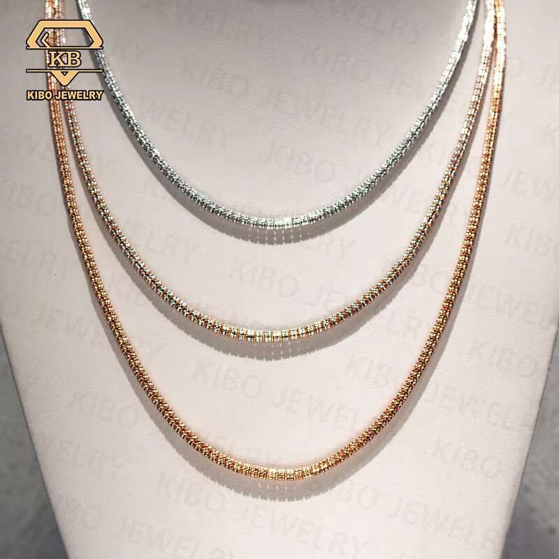 Ice out ordinary ice chain, tennis ball, gold-plated pure sier necklace chain