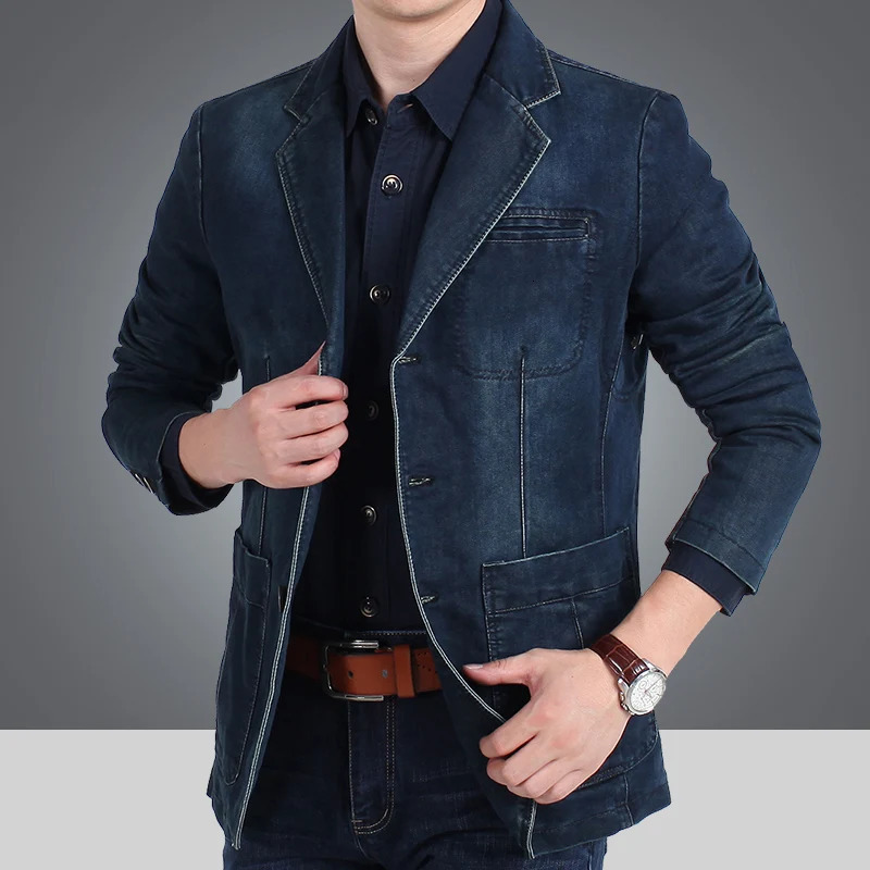 2025 Spring Mens Solid Collar Denim Jacket Fashion Motorcycle Slim Fit Cotton Casual Black 250401