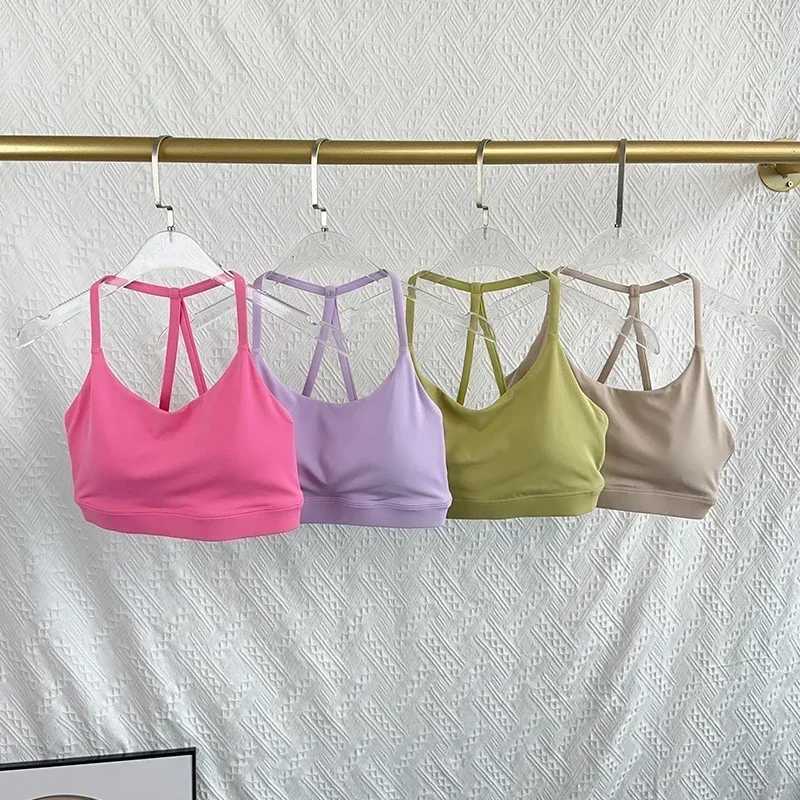 Womens fitness sports bra top sexy beauty back gym crop top shockproof fitness fast drying Pilates running yoga vest topXJ250410