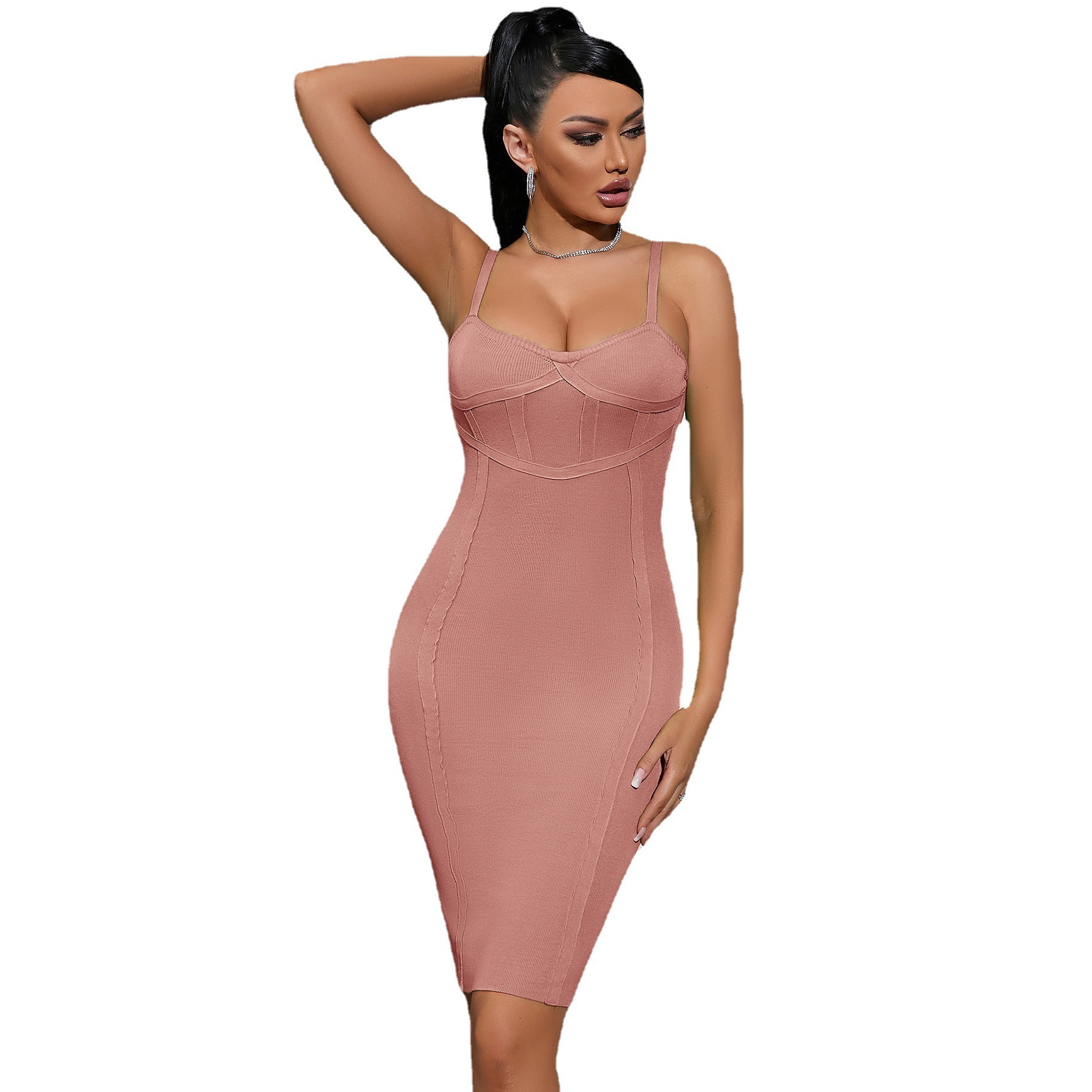 Knitted Sling Dress Summer 2025 New Women's Pure Desire Wrapped Hip Skirt
