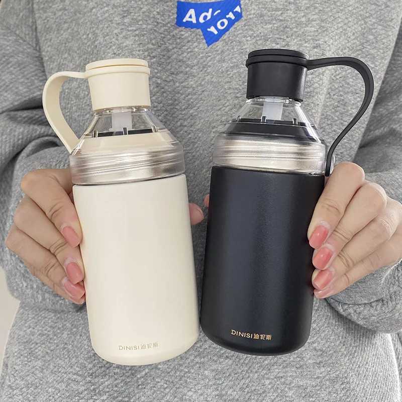 Fashionable cup 316 Stainless Steel Thermos Cup Ins Wind Flower Tea Cup High-looking Portable Straw Water Cup Double Drinking Cup Coffee Cup Y251110
