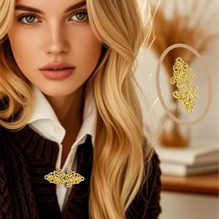 7 Pcs Vintage Sweater Shawl Clips Retro Cardigan Collar Dress Shirt Jacket Waist Brooch Clip for Women Clothing Multiple Colors 7 Styles