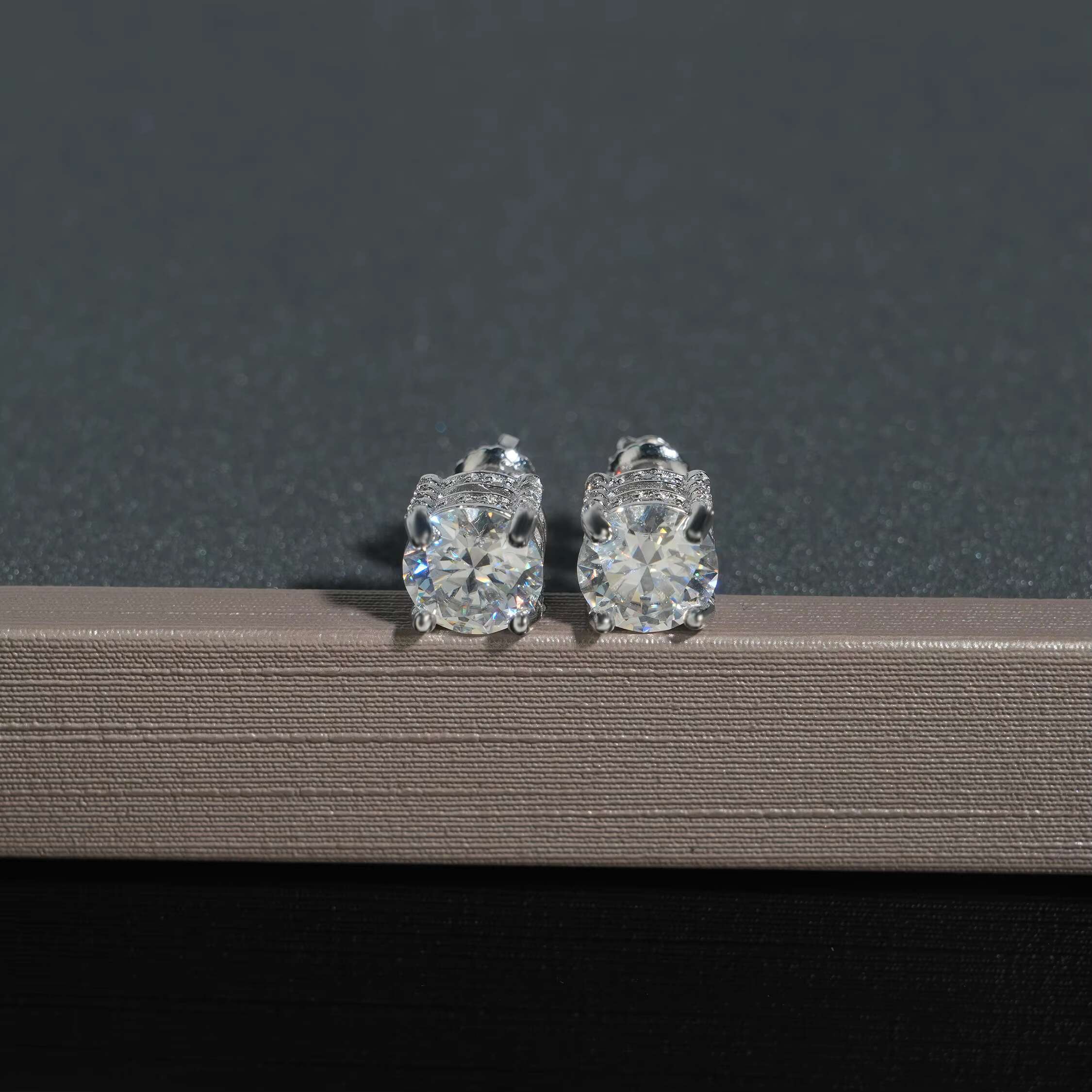 8mm Fashion Jewelry High Quality Hot Selling Low Price 925 Sterling Silver Vvs Moissanite Iced Out Men Women Dangle Earrings