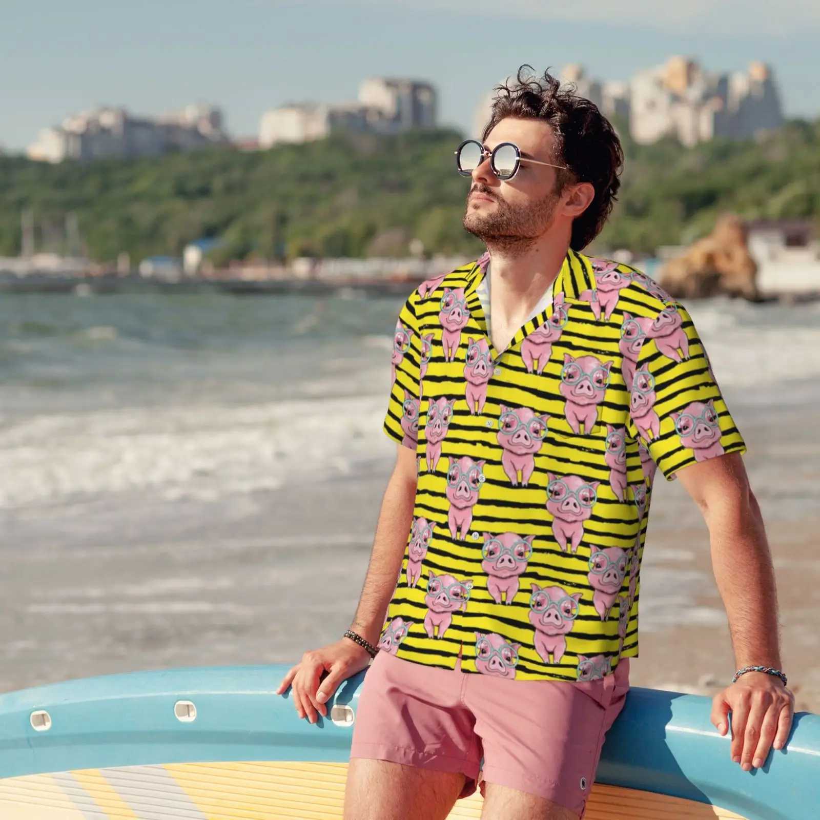 Customized Pattern/Hawaiian Mens Shirt Full Print Summer Short Sleeve Shirt Personalized Button Down Shirt Customized Gift X250410