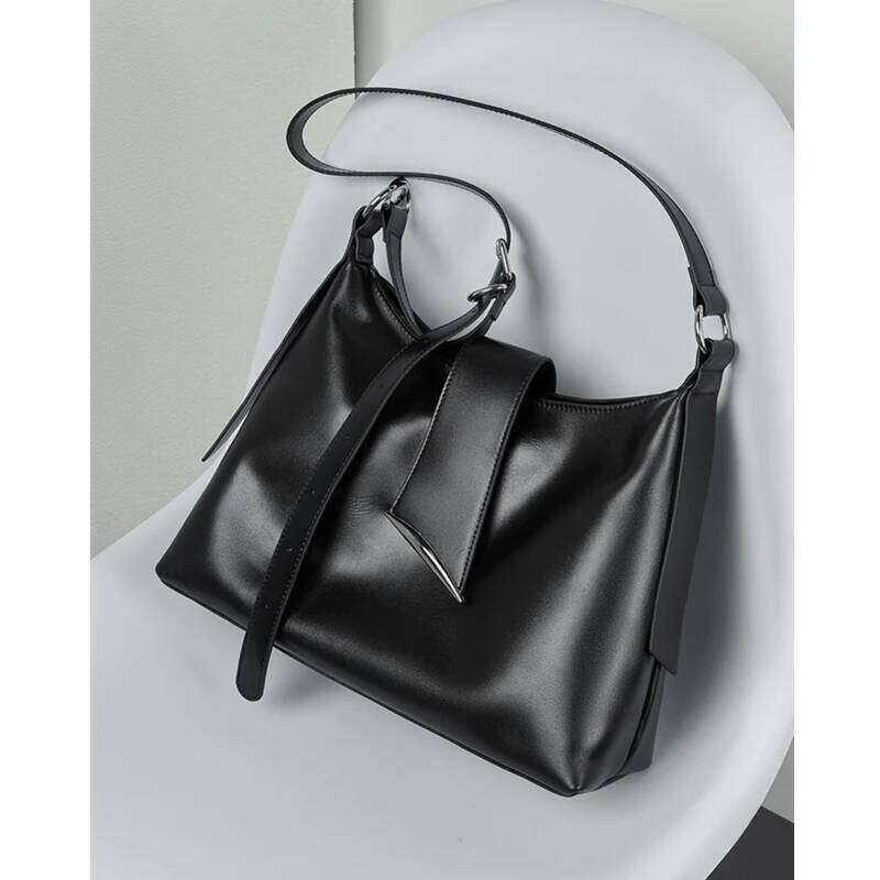 Hifashion Cowhide Genuine Leather Large Hobo Shoulder Bags For Women 2025 Luxury Designer Tote Shopper Crossbody Ladies Handbags