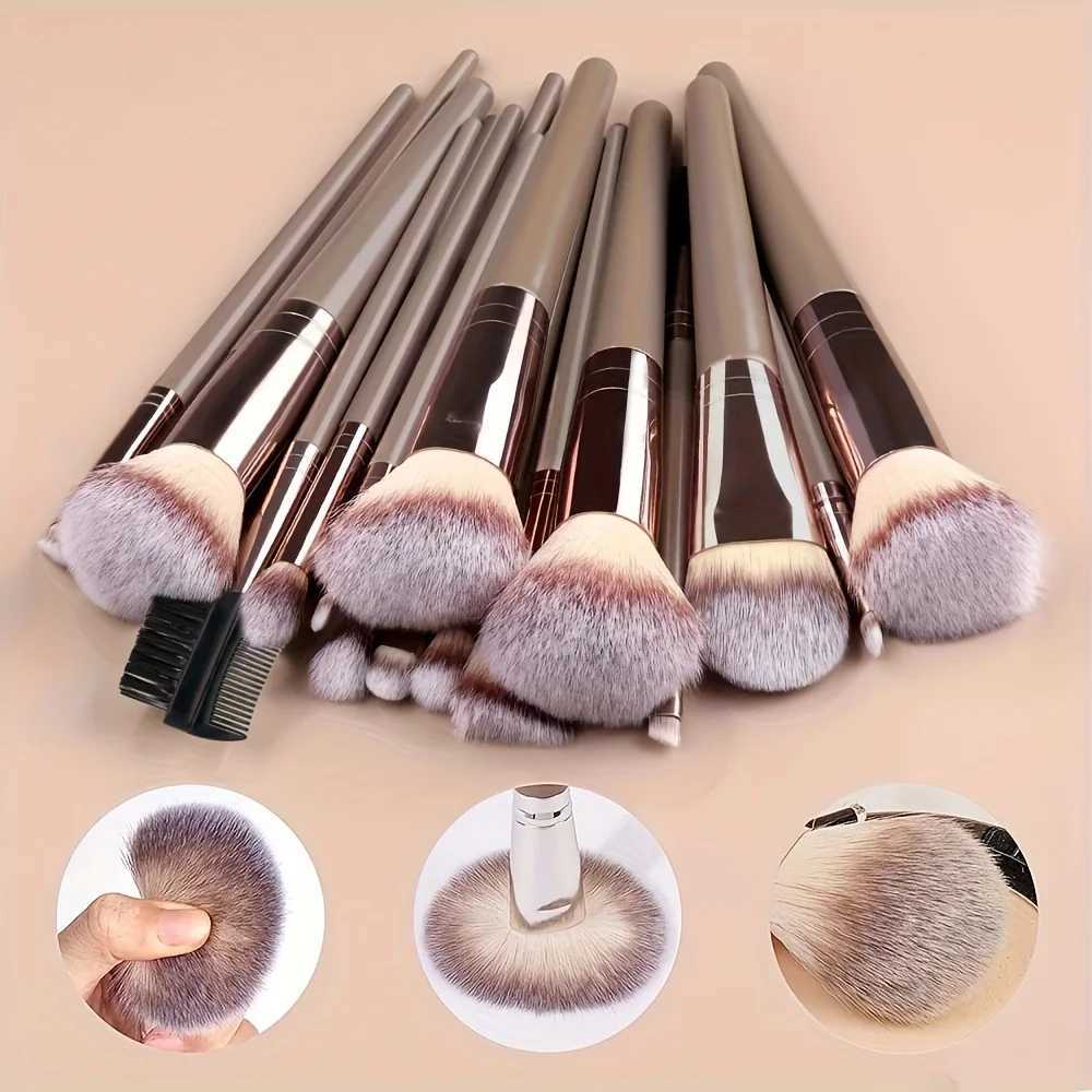 15pcs Womens makeup Professional Bag Foundation Eyelash Eyebrow Eyeshadow Cosmetic Makeup Brush Tool Set Christmas L251110