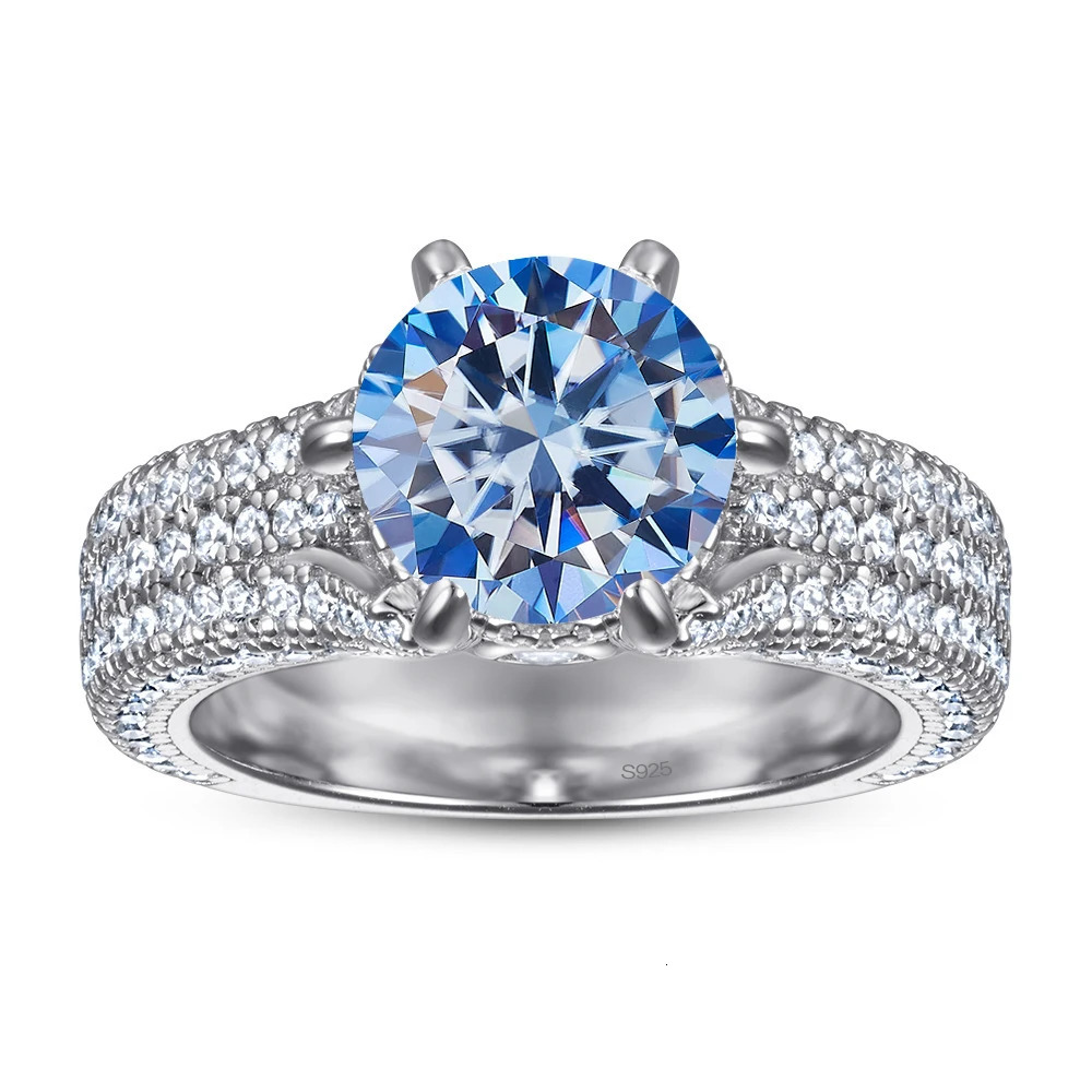 Joycejelly 2ct Colorful Rings for Women Sterling Silver 925 Jewelry Wedding Bands GRA Certified Gift for Wife 251103