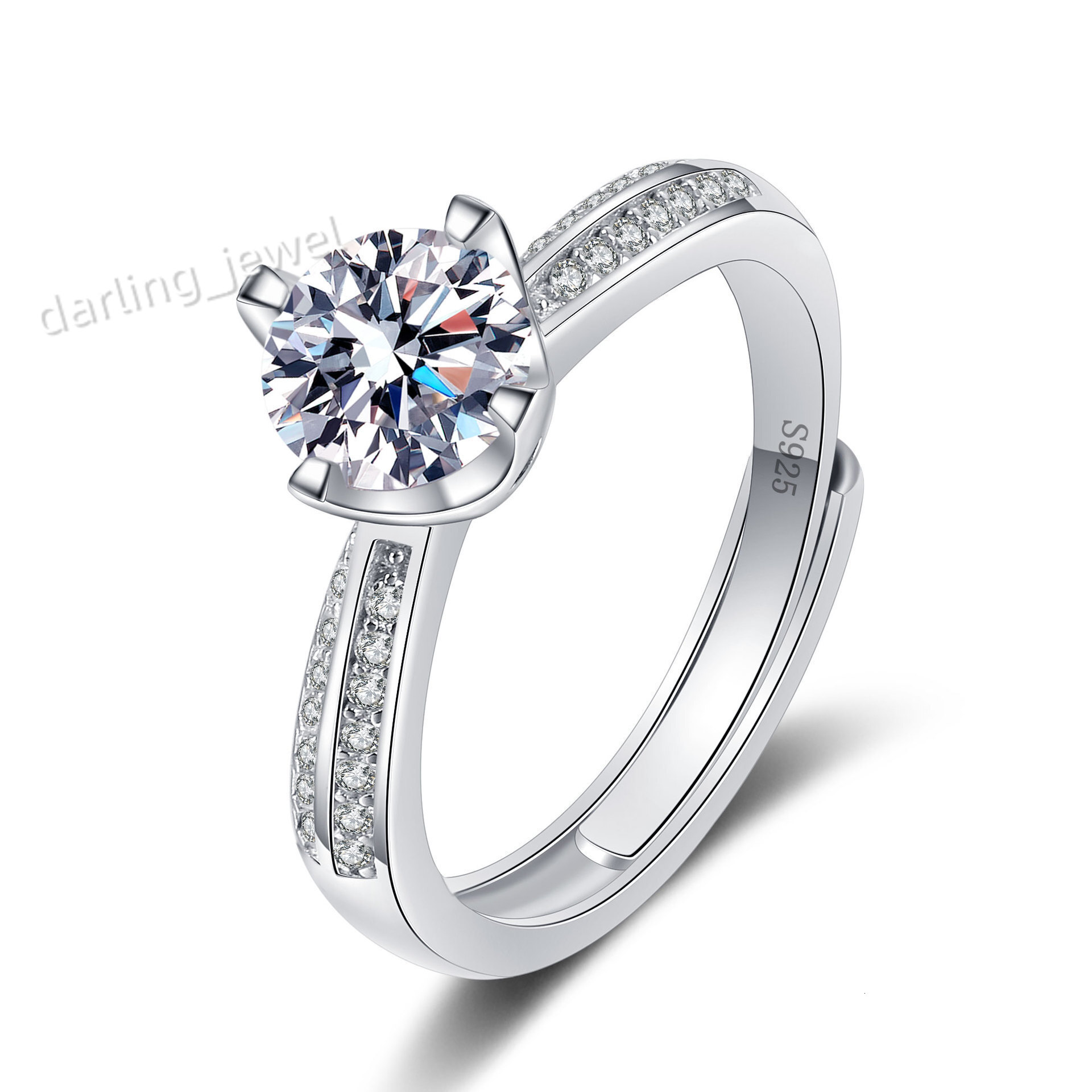 New D-color Flower Bud 1 Moissanite S925 Pure Silver Ring Factory Direct Sales 925 Jewelry Wedding Marry Ring