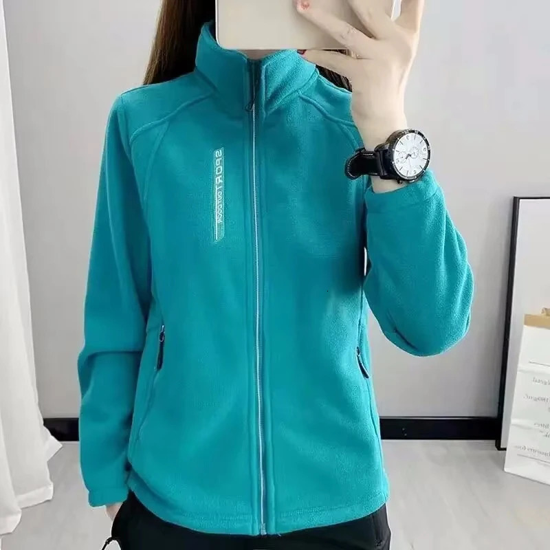 Plus Size Fleece Coats for Women Winter Spring Warm Casual Outdoor Sportswear Hiking Jogging Yoga Lady Cardigan jackets Chaqueta 251110