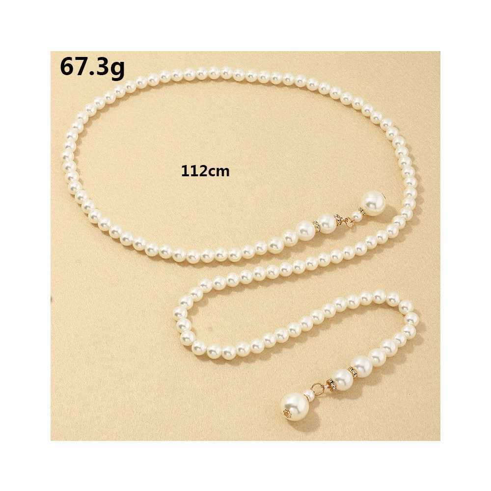 Wens waist chain fashionable thin belt luxury pearl waist chain used for dress edge decoration Bohe suspender body jewelry X250410