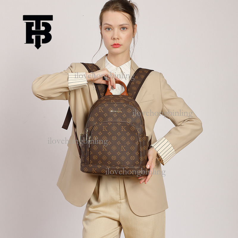 TB BHULAMTE Designer Retro Women's Casual Backpack Original Niche Luxury Print Large Capacity Travel Bag Fashionable Student Backpack Schoolbag