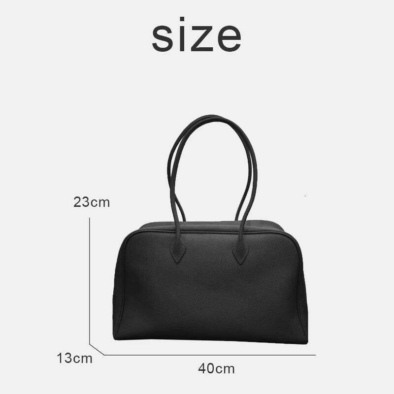 Genuine Leather Bowling Bags For Women Luxury Designer Handbags And Purses 2025 New In Cowhide Lychee Texture Underarm Shoulder