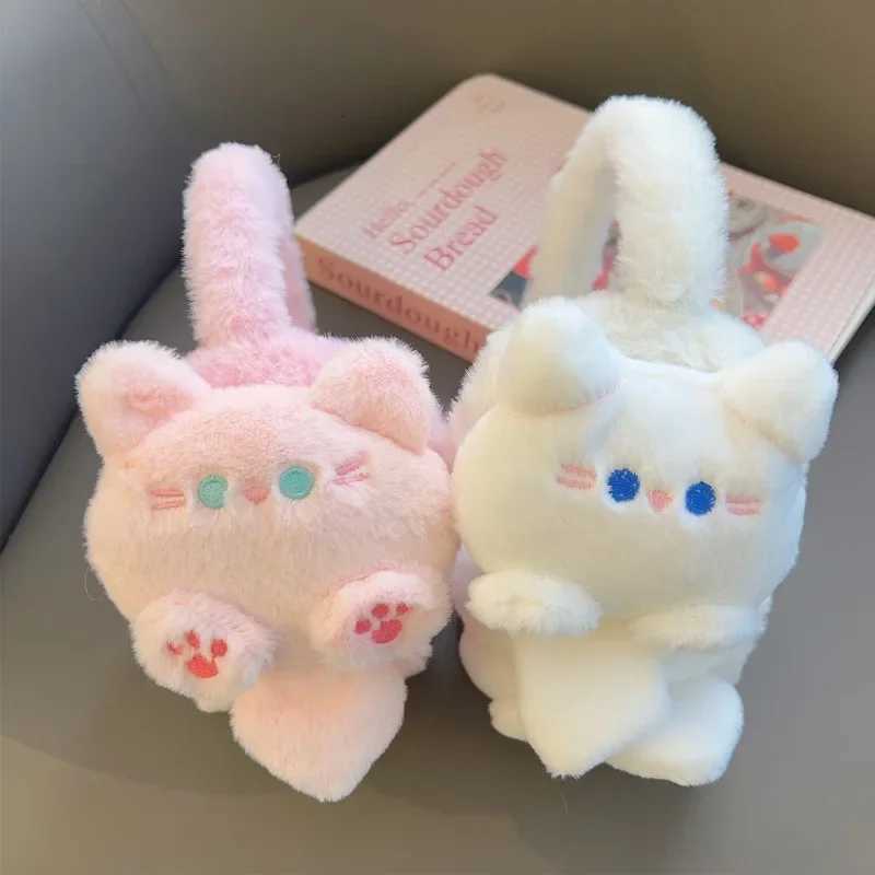 Kawaii Winter Plush Cat Earmuffs Child Warm Cute Cartoon Adult Ear Protection Adjustable Earflap Outdoor Windproof EarCover Gift W251110