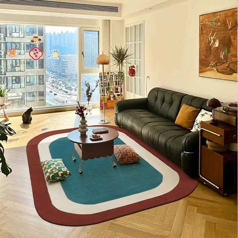 Nordic minimst Style Living Room Rugs affordable luxury Home Decoration Bedroom oval Carpet Washable flannel Floor Mat Lounge Y251110