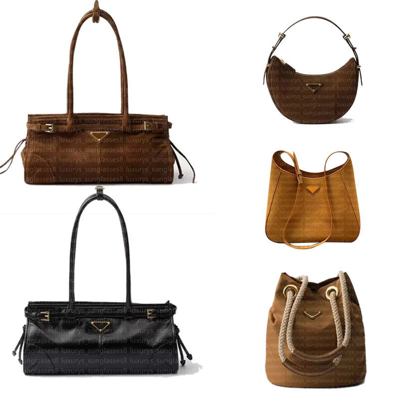 Suede Designer bag Brown Handbag High quality Shoulder bag Luxury Genuine Leather Crossbody Bag Large capacity tote bags designer women bucket bag purse