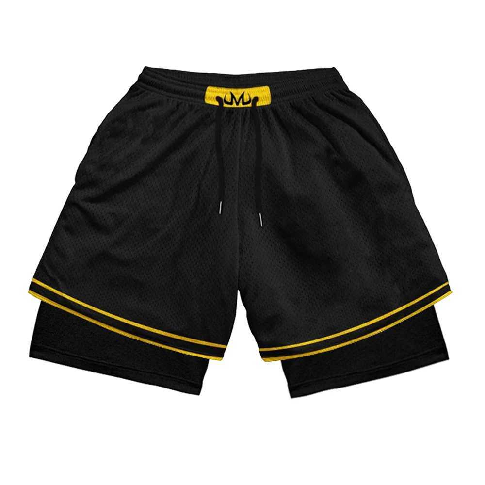 Fashion 2-in-1 sports running shorts for mens gym breathable and quick drying shorts for summer casual anime shorts with pockets X250410
