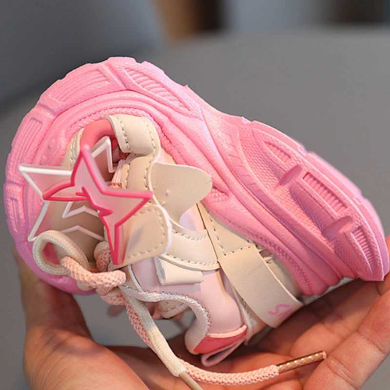 Fashion Children Sneakers Soft Sole Breathable PU Rubber Anti Skid Casual Sport Shoes for Girls Boys Toddler Walking Running W251110