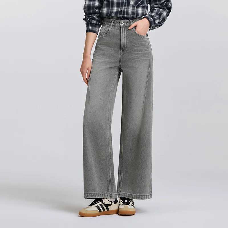 Semir Jeans Women High-waisted Wide-leg Trousers 2025 New Spring Long Trousers Street Style Trendy Versatile Trousers C251110
