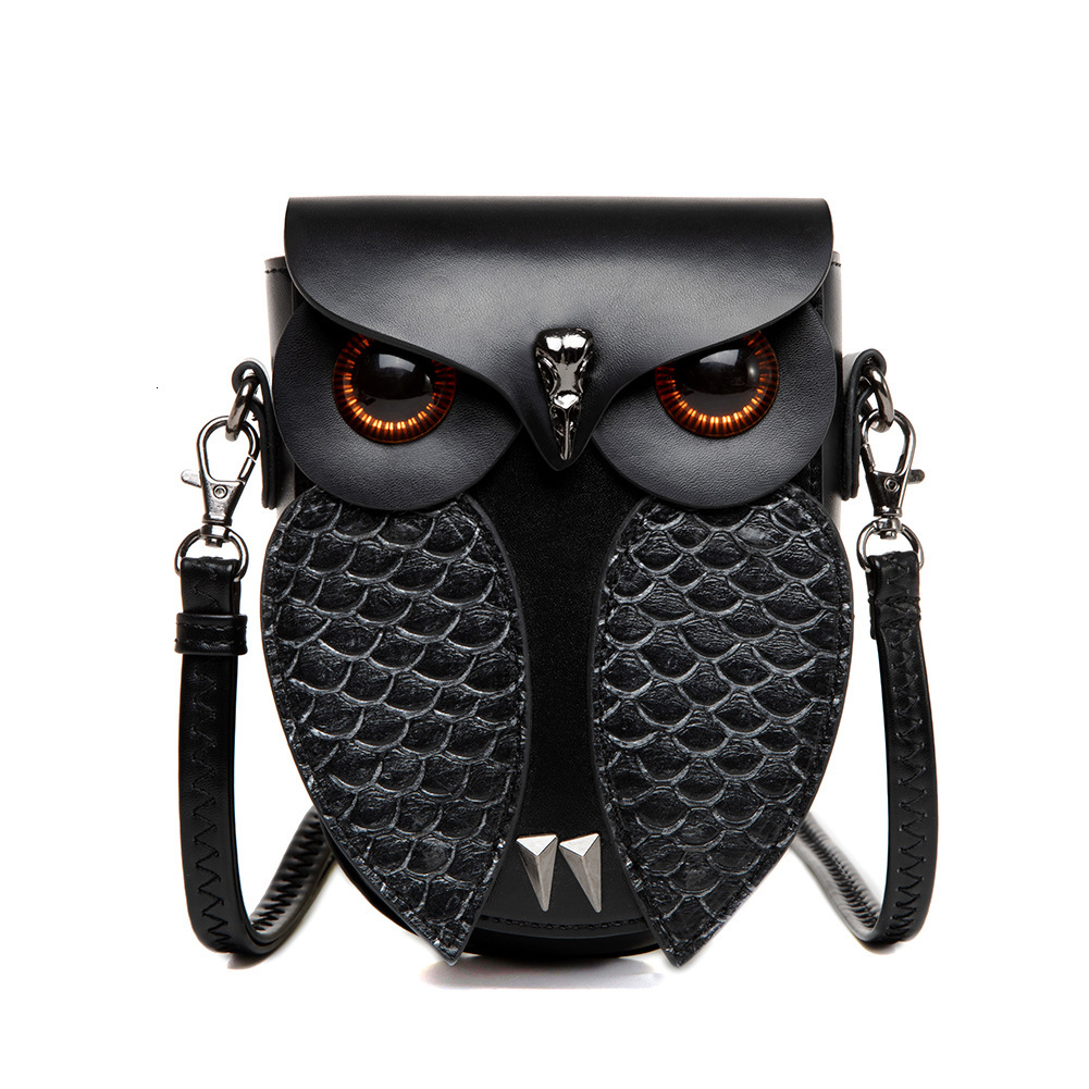Europe and the United States retro PU women's shoulder bag Steampunk Owl skew straddle small bag creative coin purse