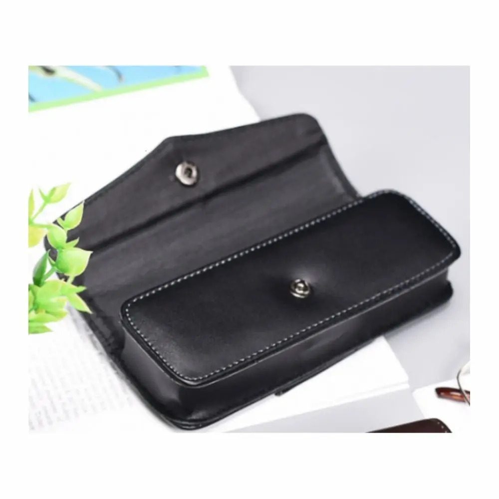 Wearable PU glasses case mens portable leather reading storage phone bag and tool carrying 250410