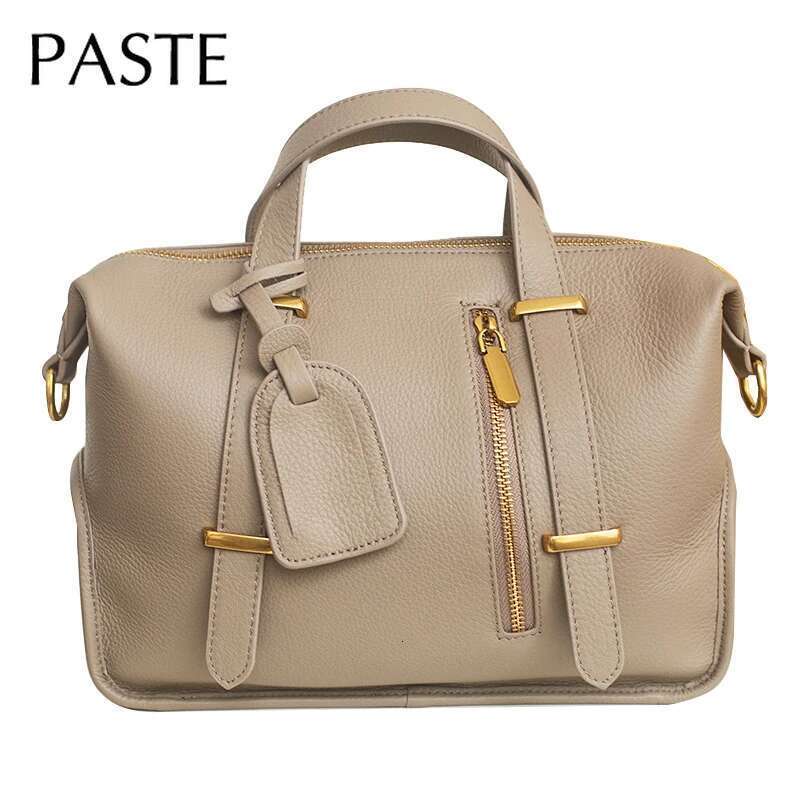 Winter Dark Red Green Pillow Tote Large Natural Cow Leather Women's Handbag Fashion All-Match Quality Ladies Shoulder Bag