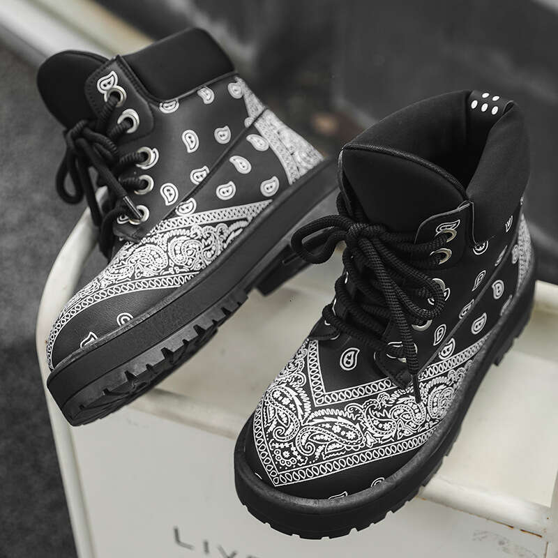 European Brand Men's Yellow Versatile Height-Increasing Casual Autumn Winter Niche High-Top New Martin Boots YZ10