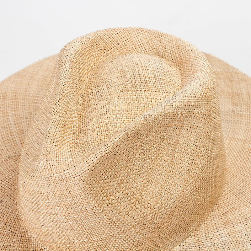 2025 Fashion Dyeing Jazz Treasure Grass Sun Hat American Spring Summer Simple Lightweight Beach Big Eaves Sunscreen Straw Hat 250409