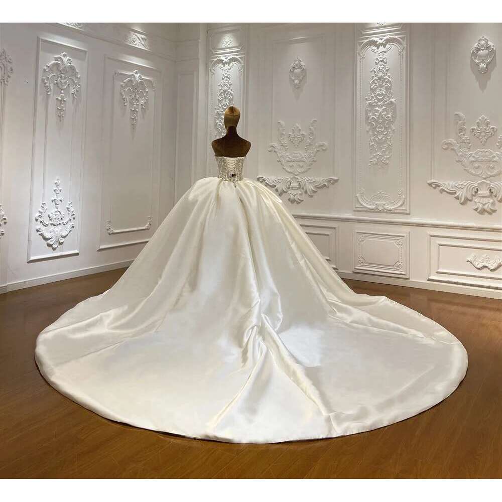 Customized M088 Detachable Sleeve Sweetheart Stain Ball Gown Wedding Dress
