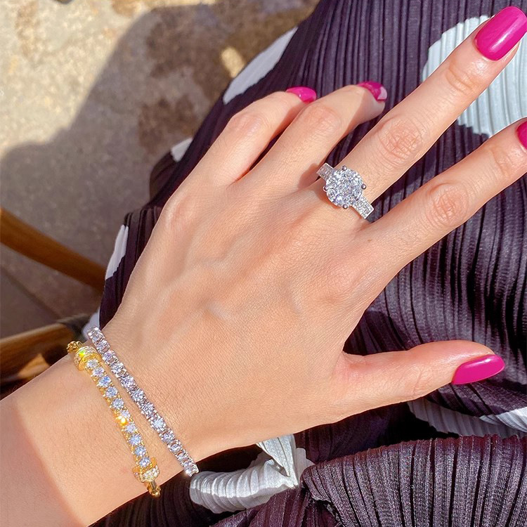 Choucong Gorgeous Wedding Rings Luxury Jewelry 925 Sterling Silver Fill Princess Cut 5A Cubic Zircon CZ Diamond Party Women Engagement Band Ring Gift