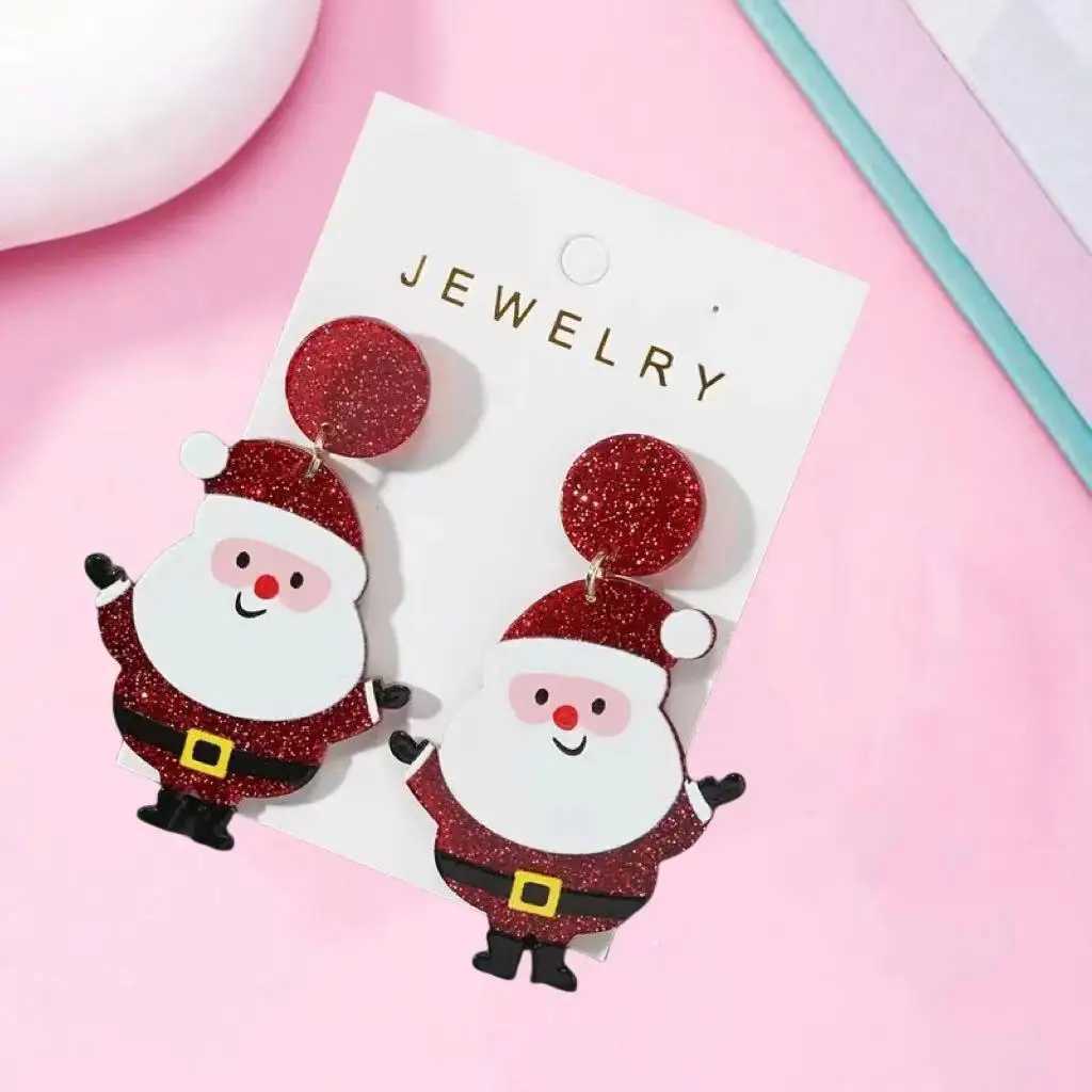 Bling Chunky Christmas Santa Claus Design Dangle Earrings Cute Style Adorable Christmas Ear Ornaments J251110