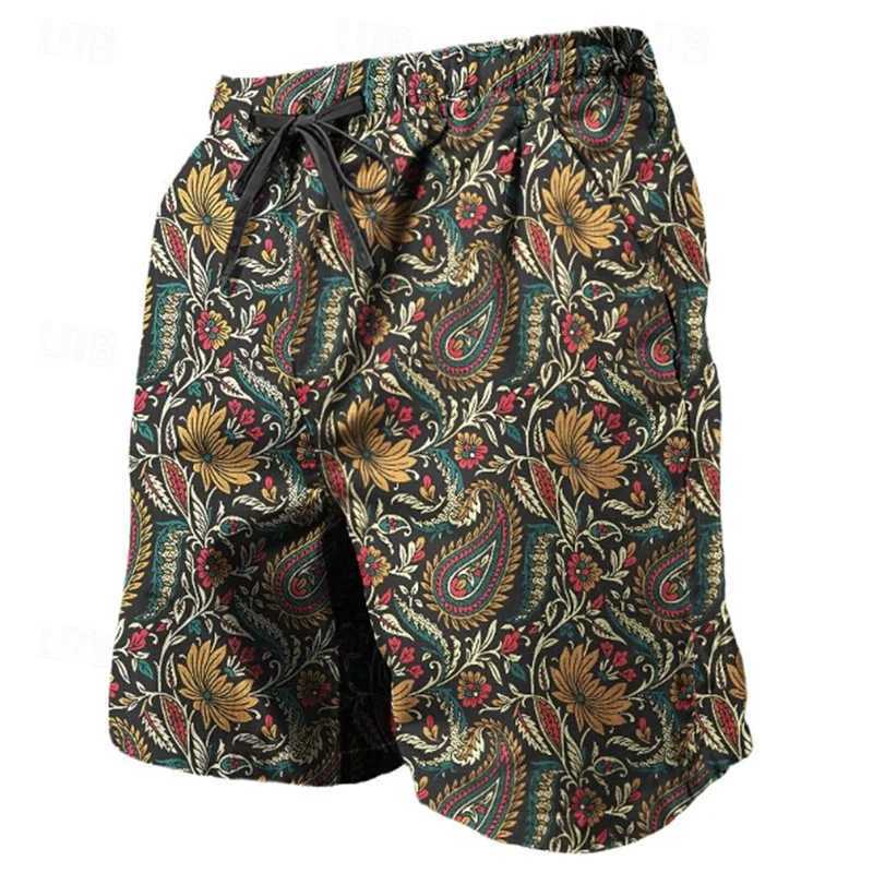 Trend Paisley Graphic Mens Beach Shorts Summer Cool 3D Printed Swimming Shorts Casual Street Clothing Oversized Shorts X250410