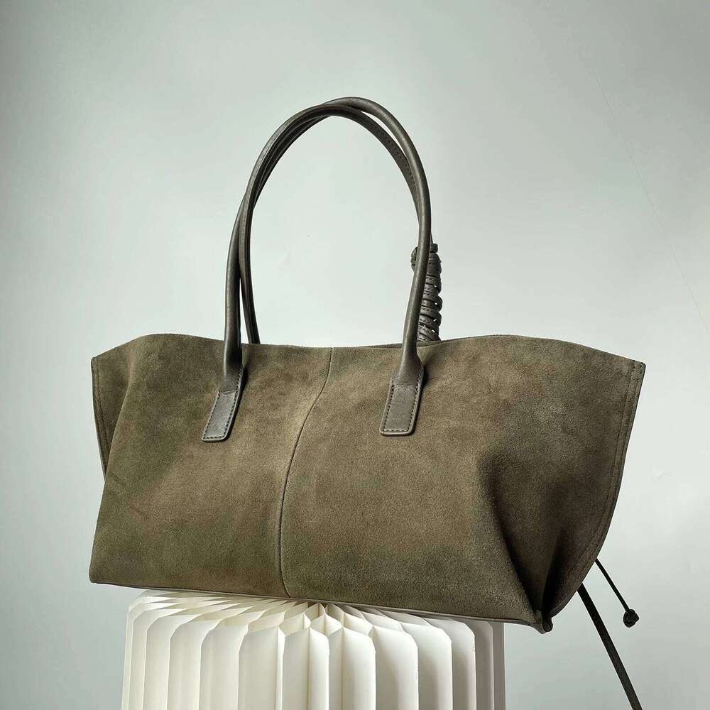 Suede Tote Women's New Cowhide Simple Underarm Fashion Canvas Casual Large Capacity Portable Shoulder Female Bag 251110