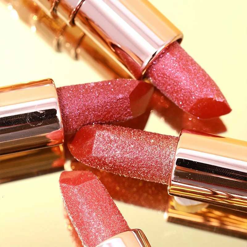 12 Colors Diamond Pearlescent Lipstick Glitter Shiny Metallic Lipstick Long Lasting Lip Tint Non-stick Cup Red Sexy Lips MakeupT251110