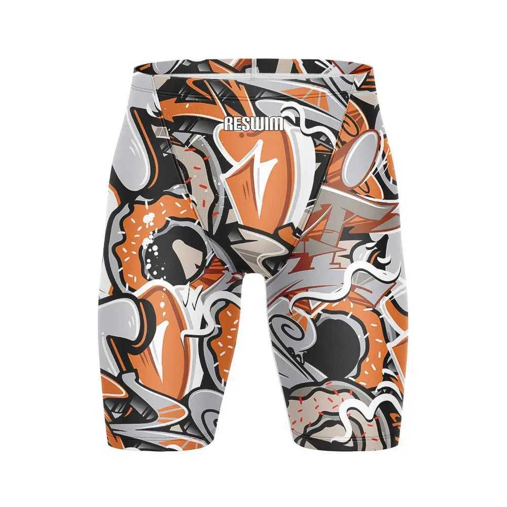 Summer Mens Swimming Jammer Endurance Exercise Training Swimsuit Beach Swimming Trunk 2025 Swimsuit Jammer Tight Surfing ShortsW250410