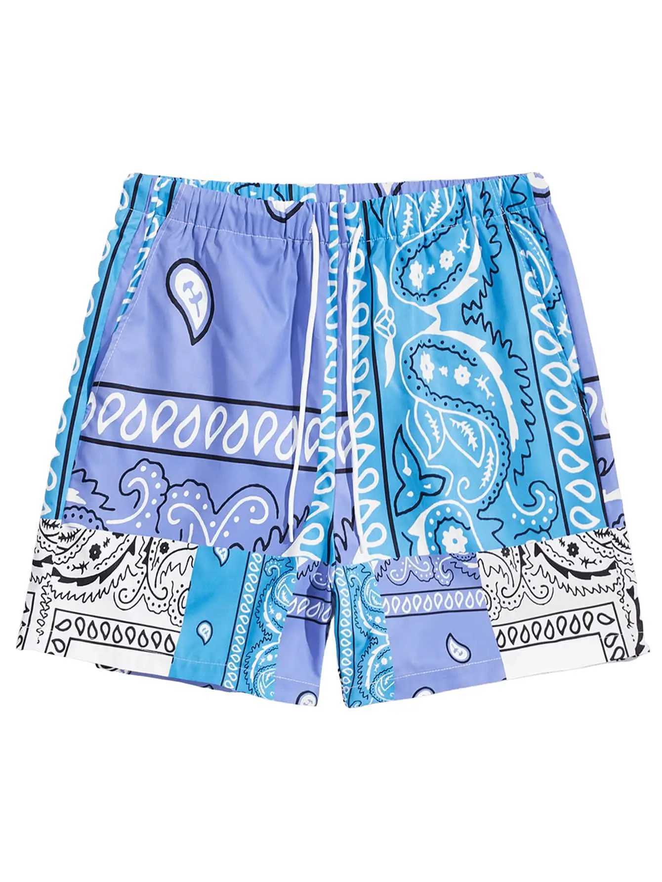 New Hawaiian style totem print summer mens shorts quick drying swimming shorts oversized casual beach shorts fashion trend mens shorts X250410
