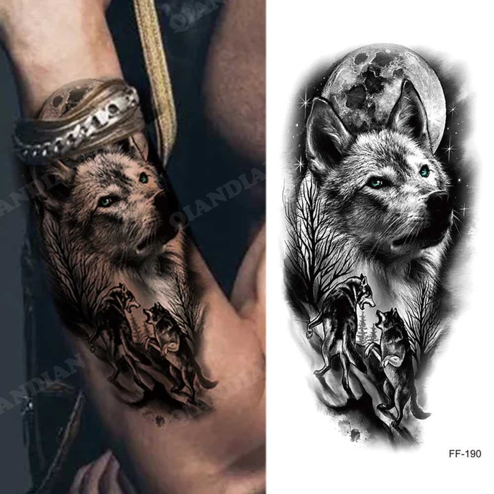 New Waterproof Temporary Tattoo Stickers Lion King Tiger Forest Machinery Wild Boat Male Body Art Arm Fake Tattoo Female W250410