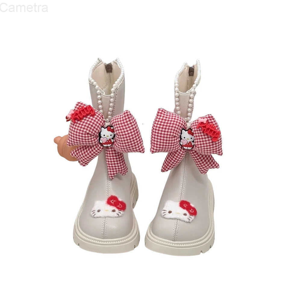 Sanrio Kawaii Hello Kitty Children Lovely Cartoon Boots Student Thermal Plus Velvet Ankle Boots Shoes Cotton Shoes Gift for Kids H251110