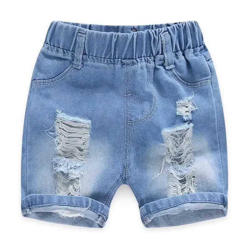 Boys jeans and shorts 2023 new childrens clothing baby five oclock pants summer childrens shorts Z250410