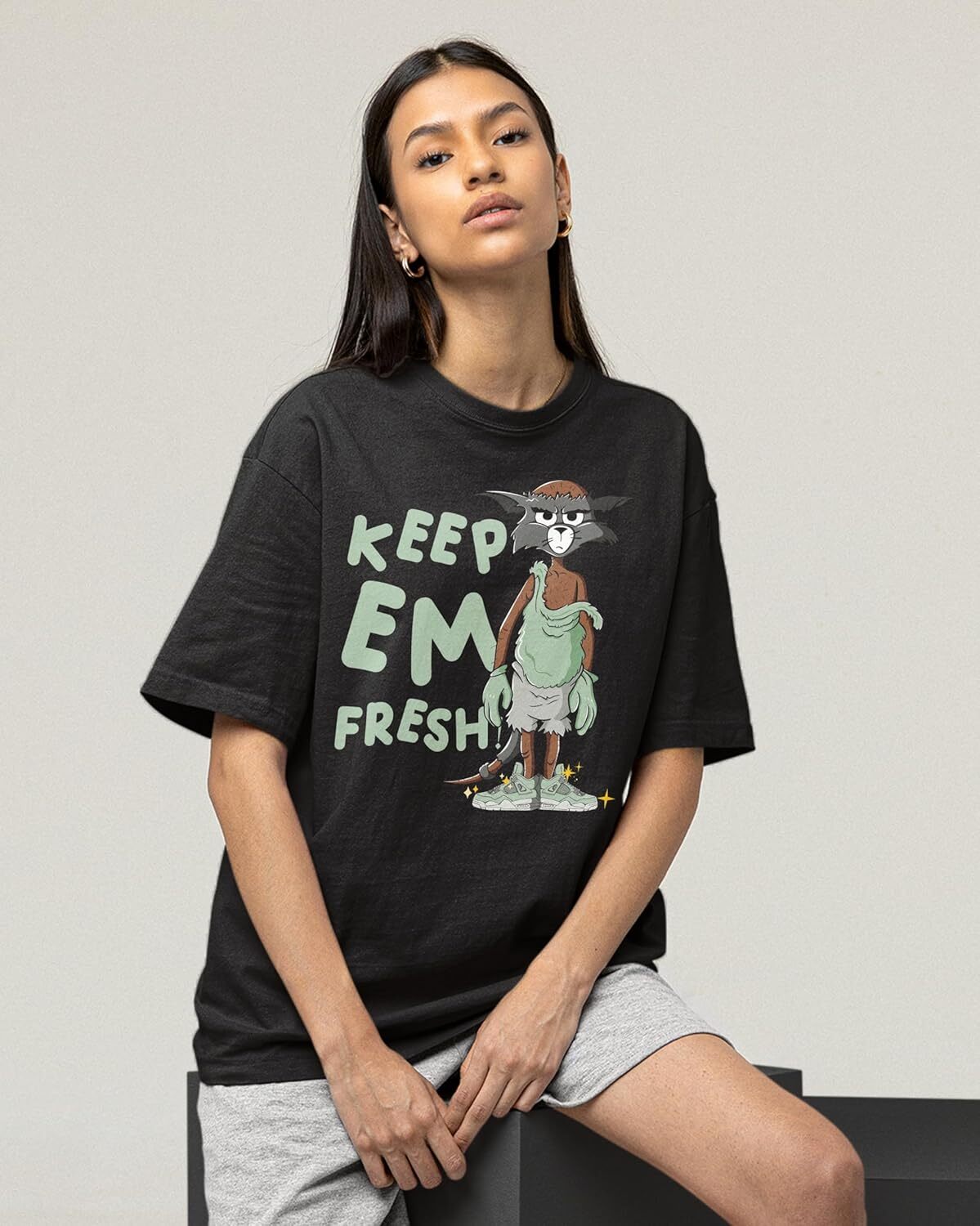 T shirt for Mens AJ 4 Abundance 4s Seafoam Shirt, Keep Em Fresh, Shirts Match Sneakers 2D Sneaker Graphic Tee Casual Tops Clothes Short sleeve cool si