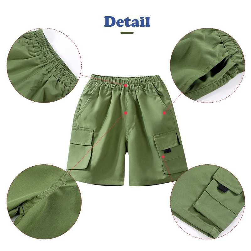 Boys summer casual and fashionable cargo shorts comfortable breathable loose sports shorts for teenagers spring and summer childrens casual shorts Z25