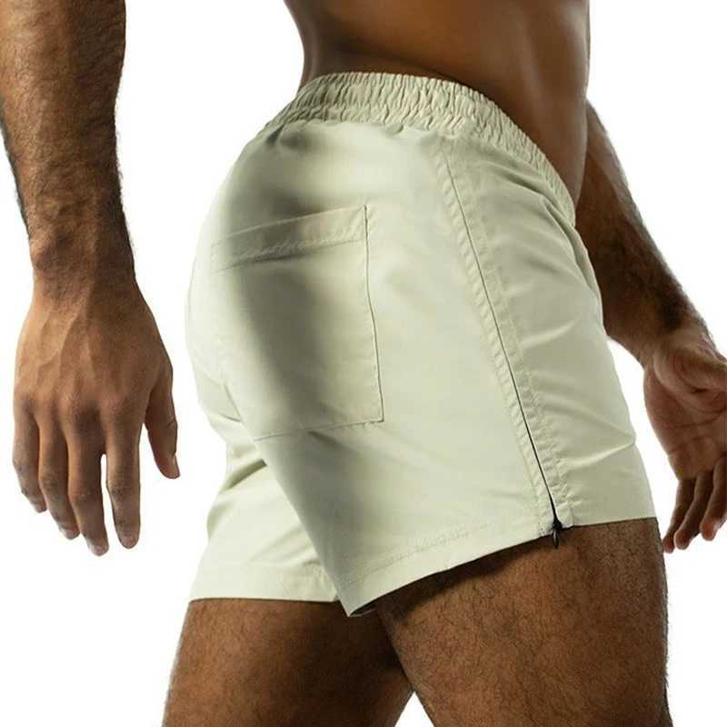 Summer sports shorts mens sports shorts quick drying running gym beach jogging bottom mens fitness training side zipper shorts X250410