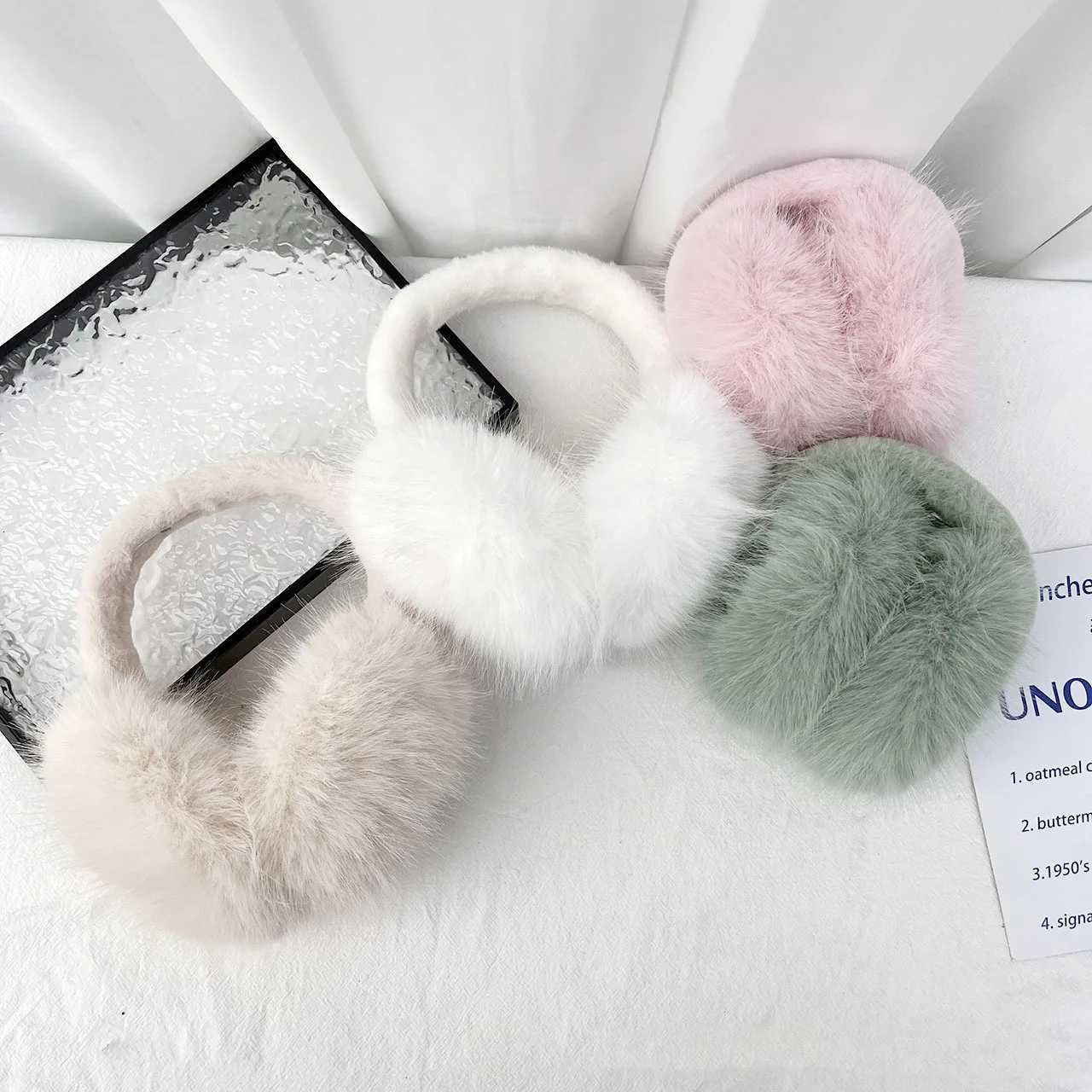 Cute Plush Fur Headphones Women Winter Warm Earmuffs Soft Cashmere Solid Fur Earplugs Fashion Unisex Ear Cover Outdoor Supplies W251110