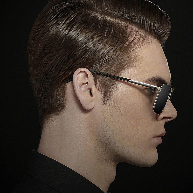 Laser polarized anti UV sunglasses for men, square color changing cross-border sunglasses