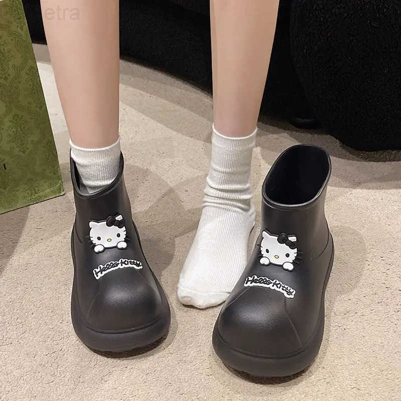 Sanrio Kawaii Hello Kitty Student Cartoon Cute Comfortable Rain Boots Waterproof Non Slip Boots Birthday Gift for Kids H251110
