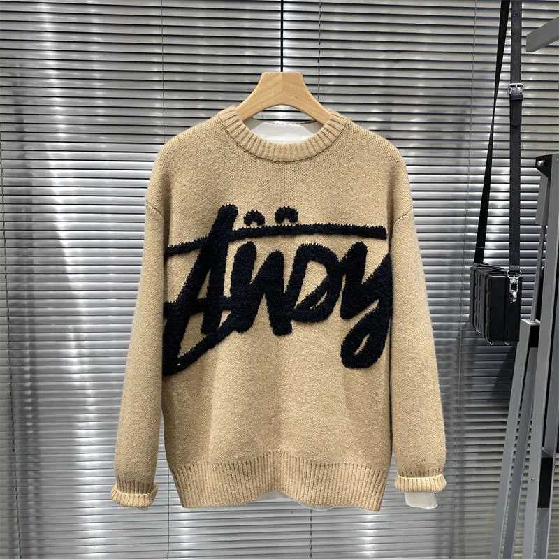 Fashion 2025 Autumn And Winter New Round Neck Pullover Sweater Fashion Brand Letter Jacquard Men Sweater Loose Casual Couple Sweater Y251110