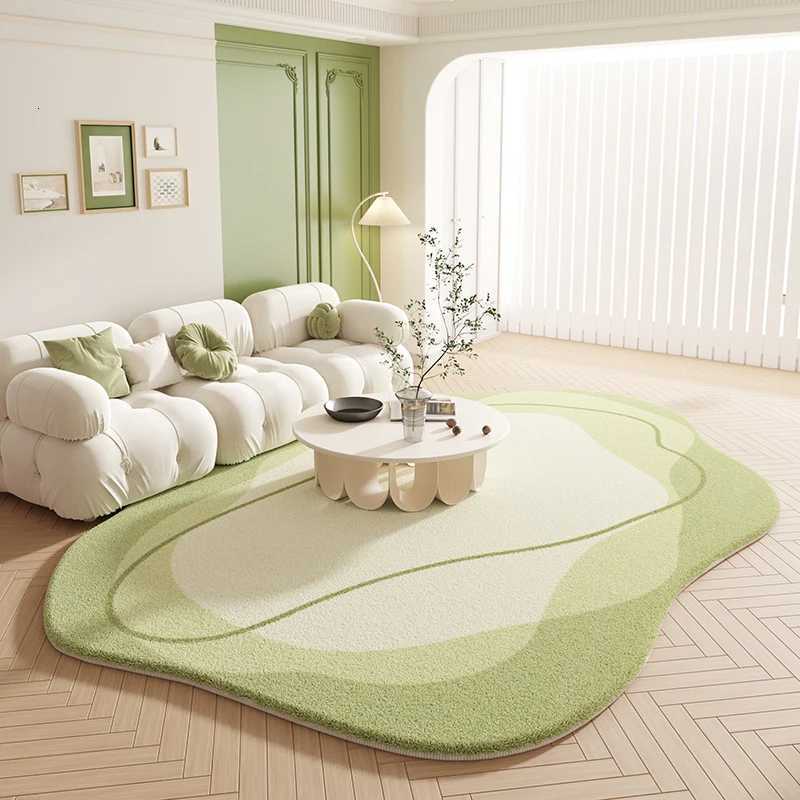 Cream Style Bedroom Decor Carpet Irregular Shapes Carpets for Living Room Thick Anti-slip Bedside Floor Mat Home Fluffy Soft Rug Y251110