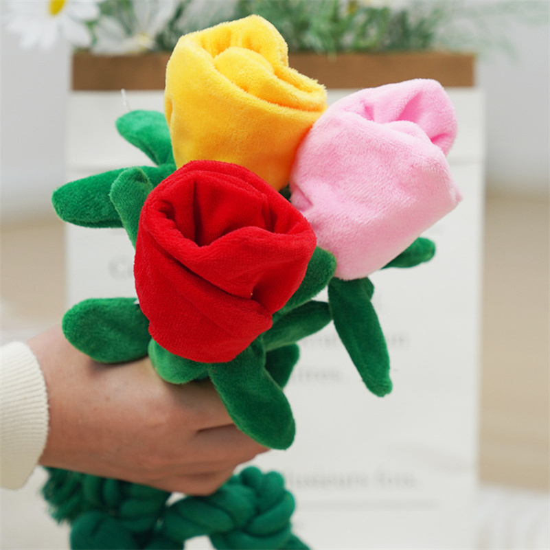 Plush Soft Fake Rose Flowers for Cats & Dogs - Perfect Pet Gifts for Valentine's Day and Weddings